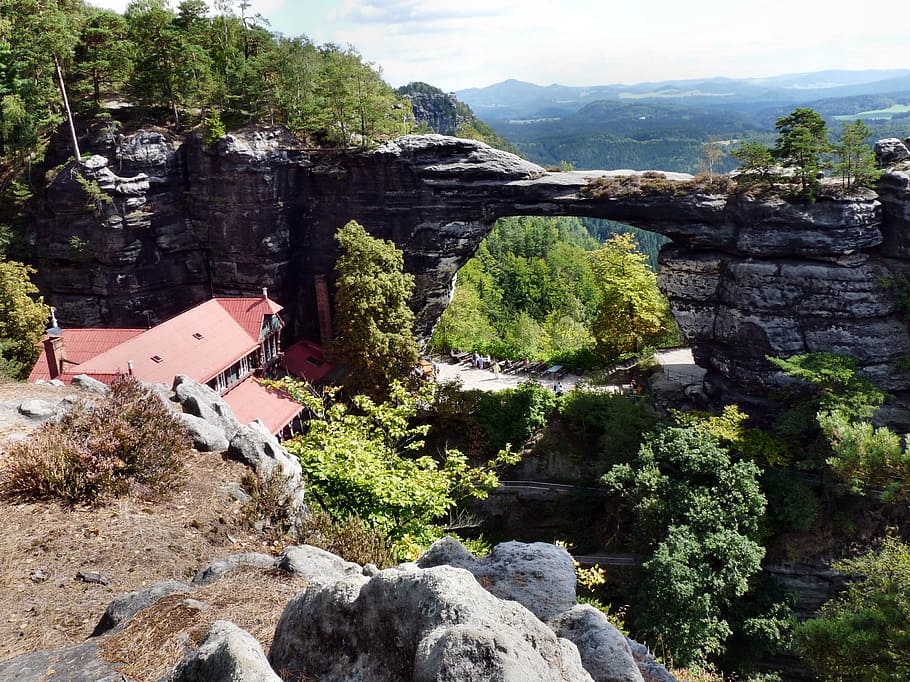 praebischtor, landscape, sand stone, climb, bohemian switzerland HD wallpaper