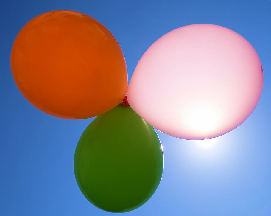 sunlight, balloon, summer, sky, outdoor, sunny, color, green HD wallpaper