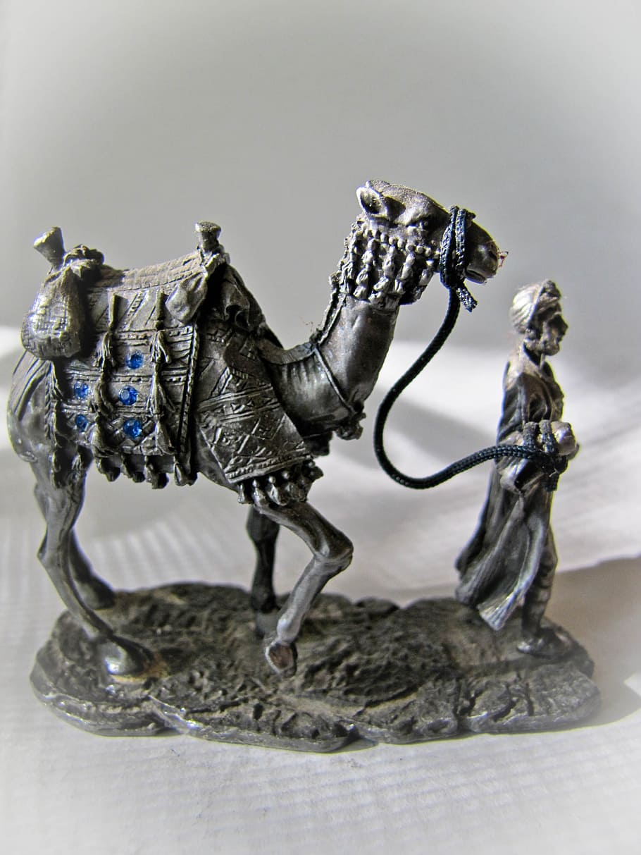 statuette, camel, tin, arab, caravan, journey, desert, summer HD wallpaper