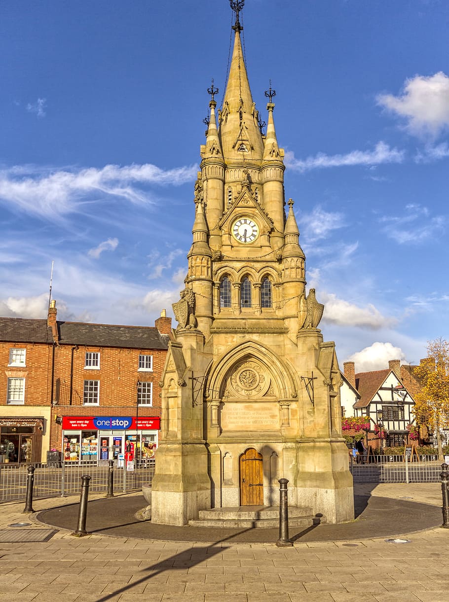Stratford Upon Avon, Central, clock tower, shakespeare, monument, HD wallpaper