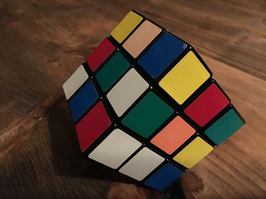 patience, play, cube, multi colored, wood - material, geometric shape HD wallpaper