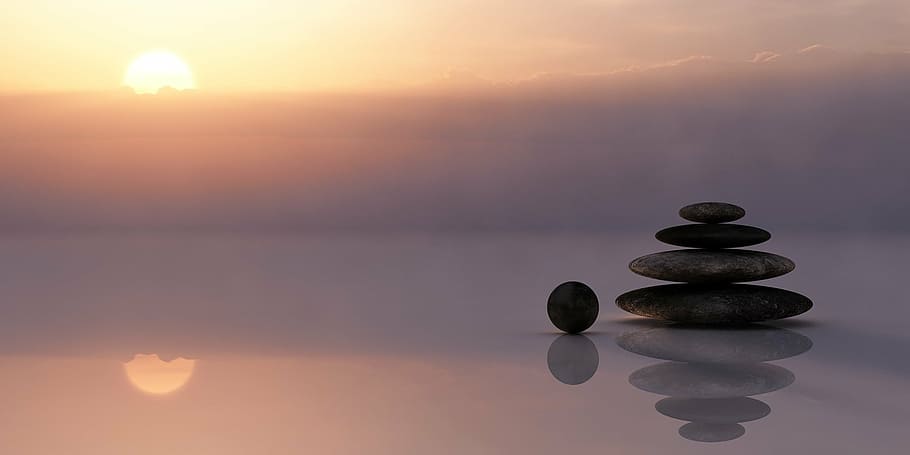 stone fragment at daytime photo, balance, meditation, meditate, HD wallpaper