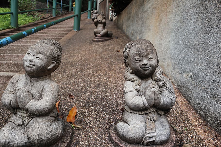 statute, pray, thailand, representation, art and craft, sculpture HD wallpaper