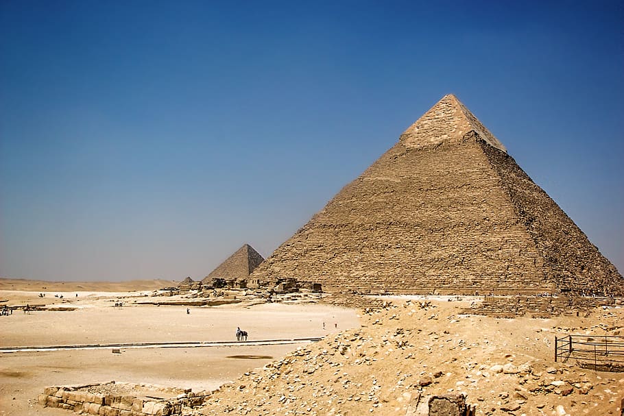The Great Pyramid of Giza, egypt, pyramids, egyptian, ancient, HD wallpaper