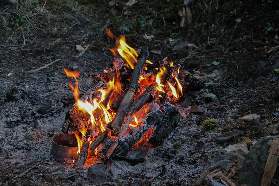 fire, heat, koster, flame, fire - natural phenomenon, burning HD wallpaper