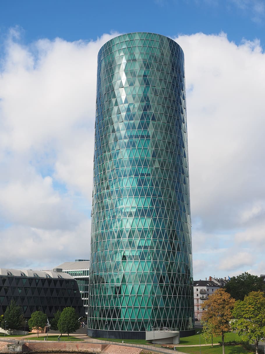 west port tower, skyscraper, gutleutviertel, frankfurt am main germany