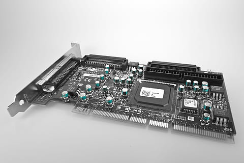 black and gray expansion card on white surface, Network Card HD wallpaper