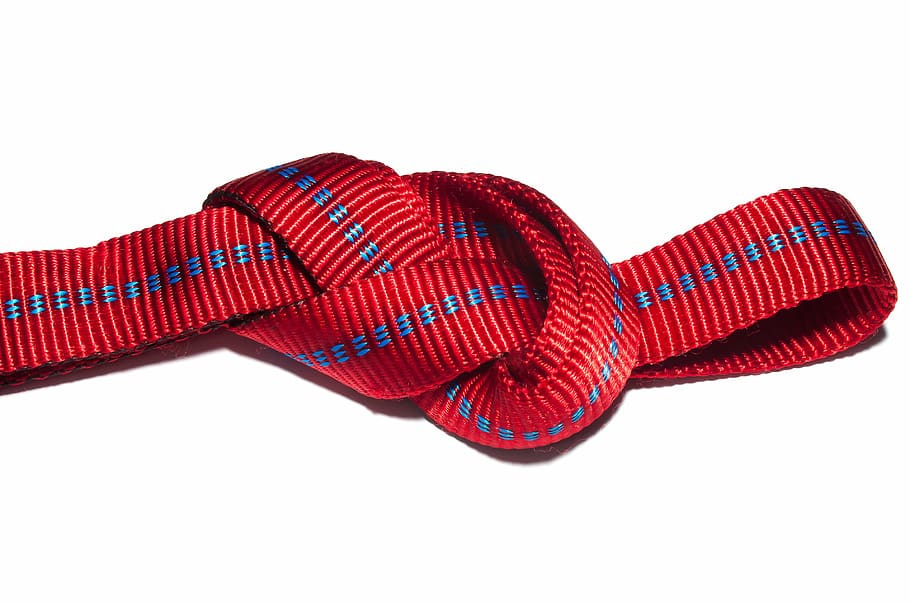eighth node, knot, red, hose band, isolated, white background HD wallpaper