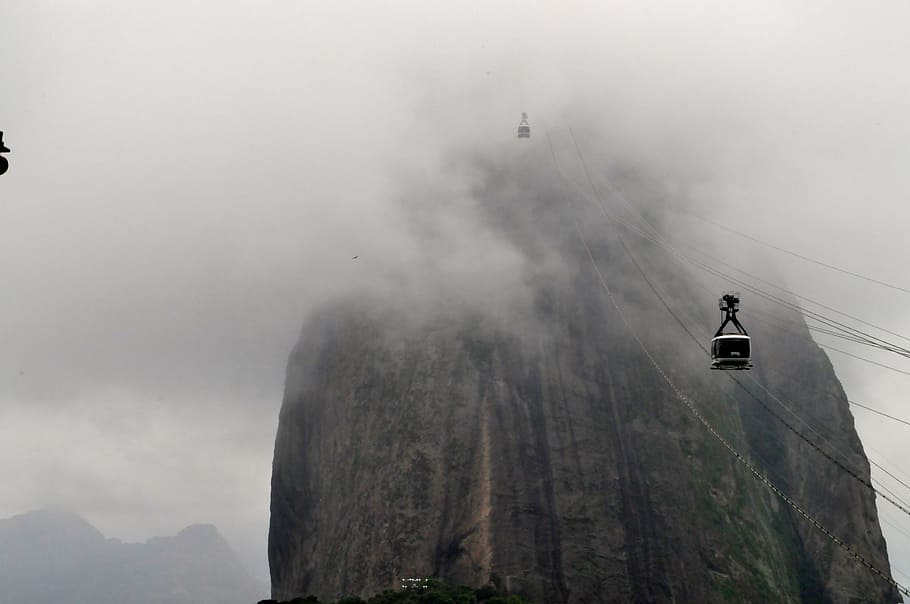 cloud, pão de açucar, environment, tranquility, fog, mountain HD wallpaper