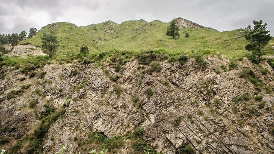 Rock, Mountain, Clouds, Nature, landscape, scenics, uK, hill HD wallpaper