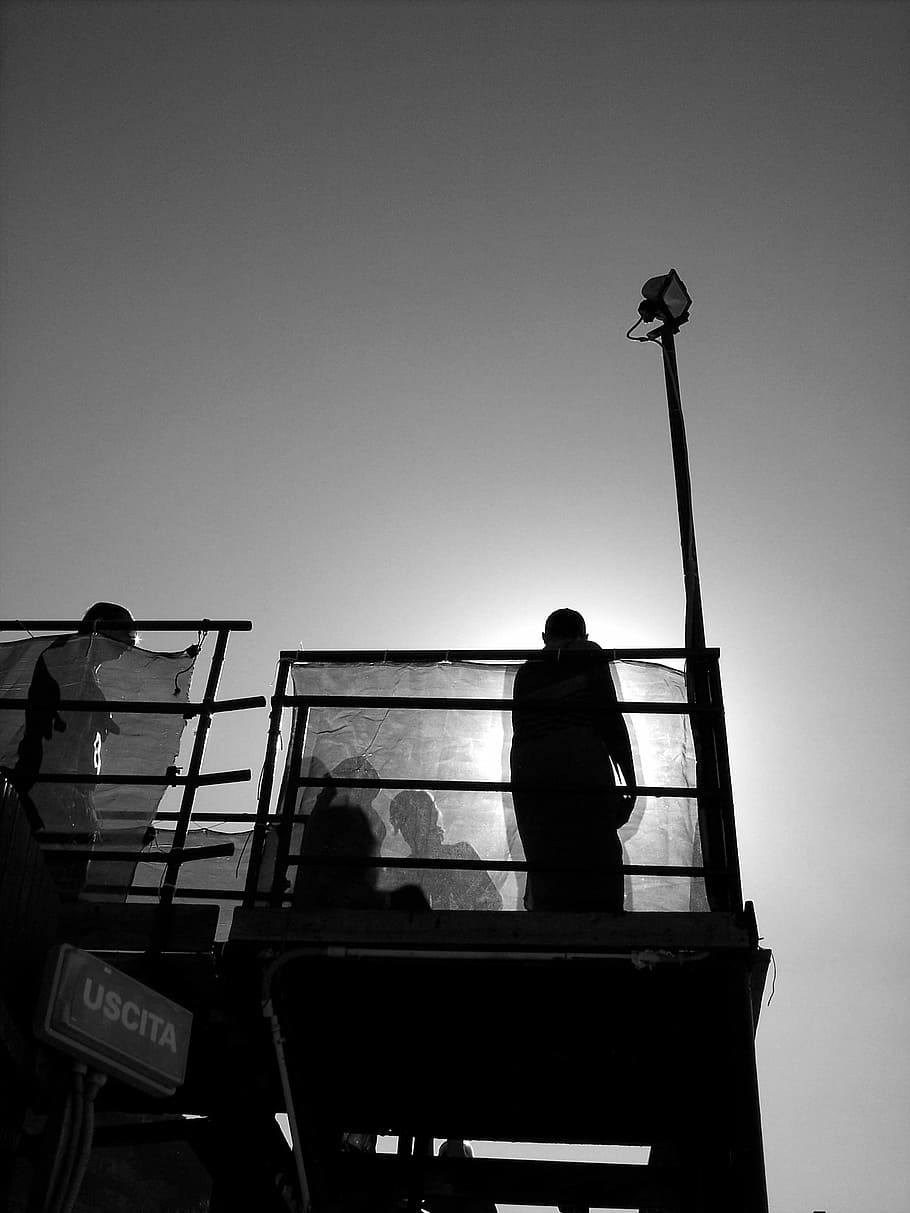 Backlight, Silhouette, Shadow, silhouettes, low angle view HD wallpaper
