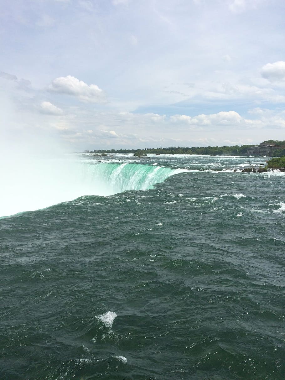 waterfall, niagara, canada, sea, wave, nature, storm, coastline HD wallpaper