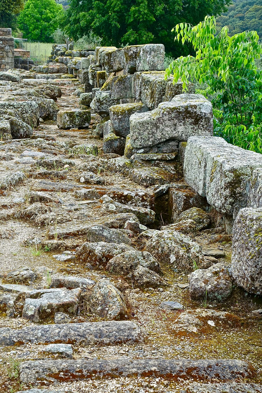 brown stone steps, stone wall, blocks, broken, ancient, ruins HD wallpaper