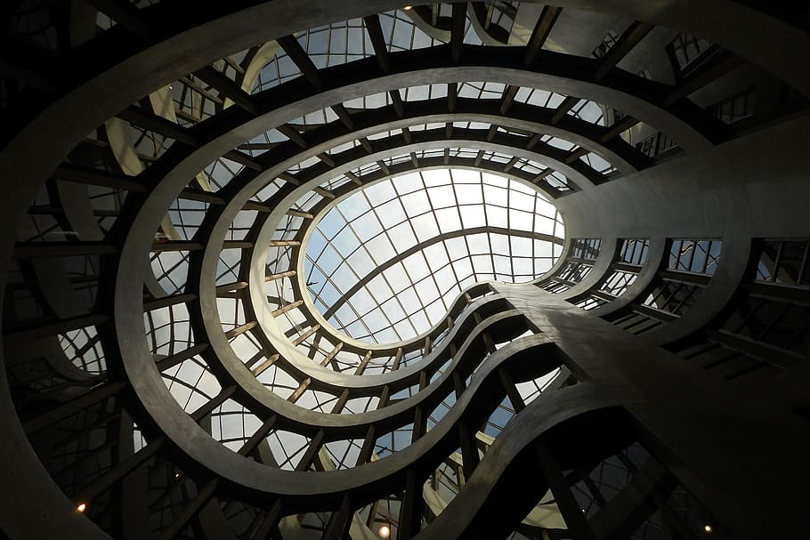 Stunning architecture of a modern building, indoors, architecture And Buildings HD wallpaper