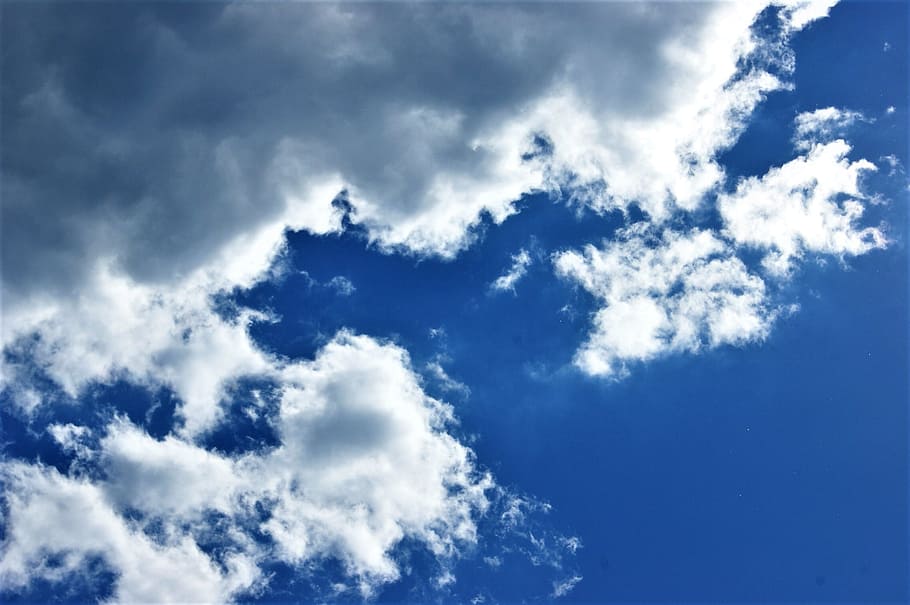 nature, weather, cloudscape, fluffy, summer, cloud - sky, blue HD wallpaper
