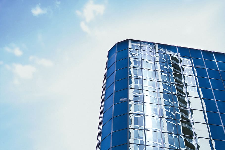 building, architecture, condo, windows, blue, sky, sunshine HD wallpaper