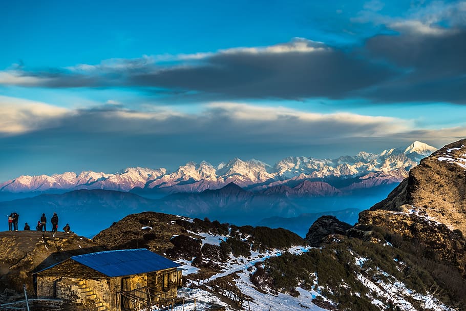 people standing on top of mountain, Mountains, Nepal, Nature, HD wallpaper