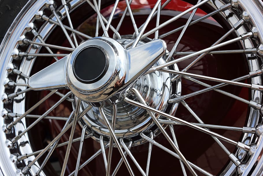 classic, car, wire, wheel, locknut, tire, chrome, automotive HD wallpaper