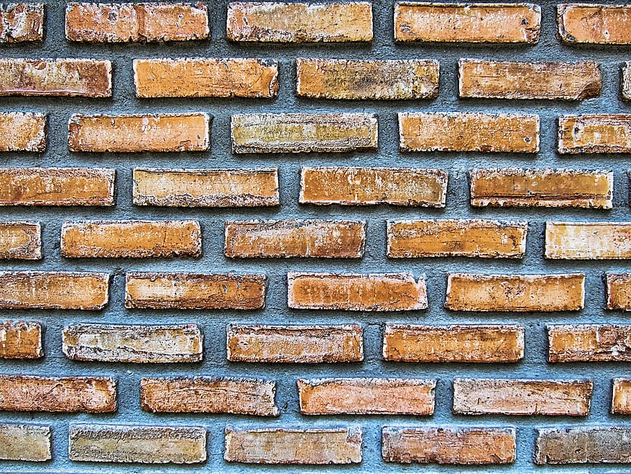 brown concrete brick wall, masonry, texture, joints, red, bricked HD wallpaper