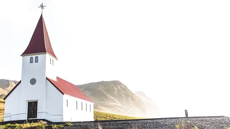 church near the mountains during day, photography of concrete cathedral HD wallpaper