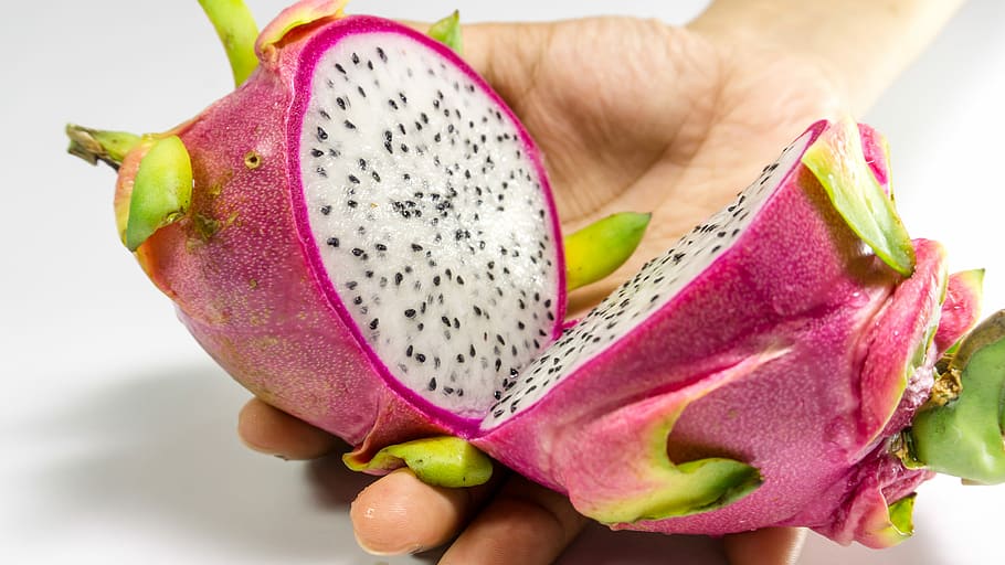 Fruit, Dragon, White, Isolated, background, pink, nature, food HD wallpaper