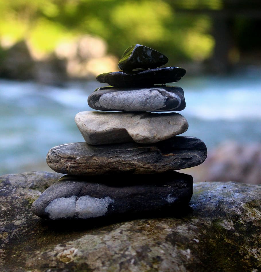 gray and black stones, massage, balance, relax, bless you, sprituell, HD wallpaper