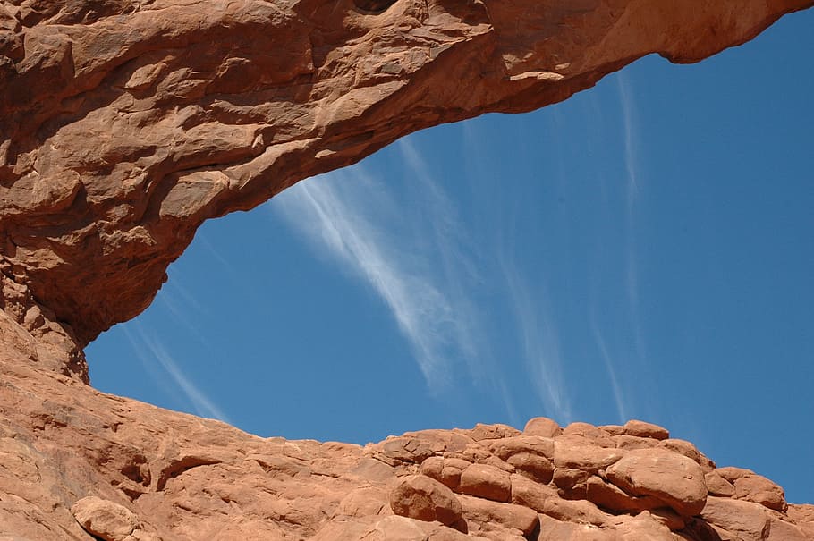 Stone, Arch, Moab, Utah, Desert, Sky, blue, nature, outdoors HD wallpaper
