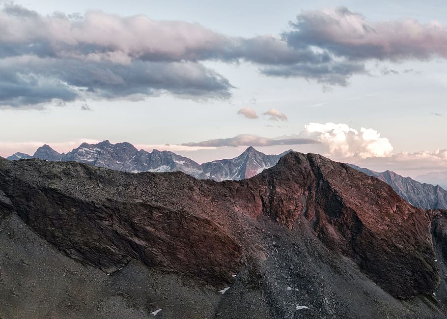 landscape, mountains, nature, clouds, alpine, alps, environment HD wallpaper
