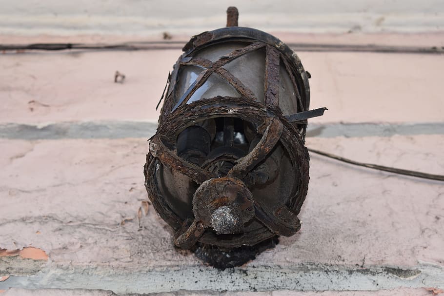 lamp, rusty, electrification, old, lighthouse, old streetlight HD wallpaper