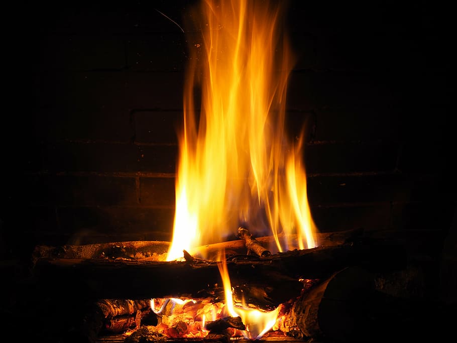 closeup photo of bonfire, ashes, embers, red, beauty, fireplace HD wallpaper
