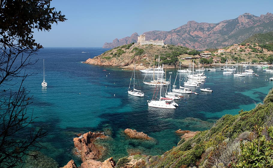 corsican, girolata, trail factor, nautical vessel, water, sea HD wallpaper