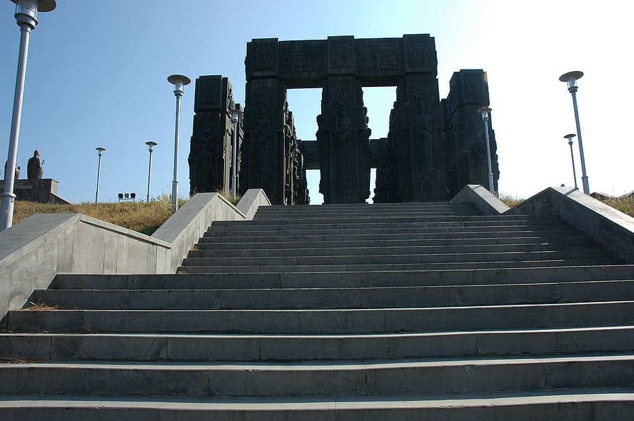 monument, georgia, building, architecture, staircase, steps and staircases HD wallpaper