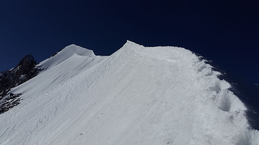 Piz Bernina, Alpine, Summit, biancograt, graubünden, switzerland, HD wallpaper