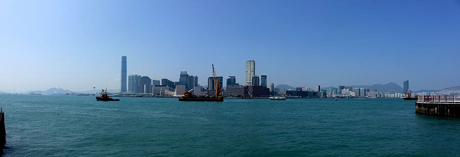 the kowloon peninsula, victoria london, cityscape, urban Skyline, HD wallpaper