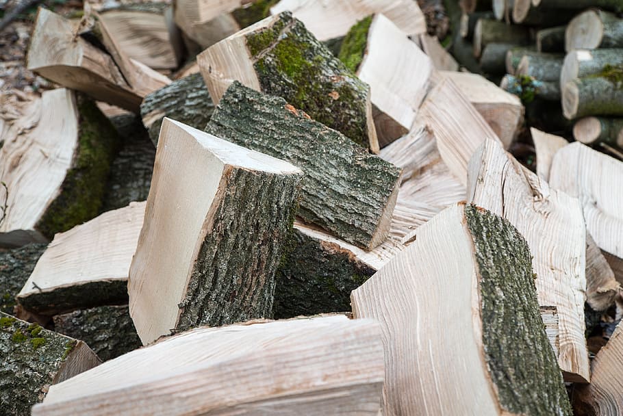 Split Wood, Firewood, Log, holzstapel, growing stock, timber, HD wallpaper
