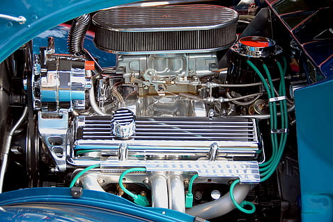 Car Engine, Motor, Chrome, Clean, vehicle, auto, automobile HD wallpaper
