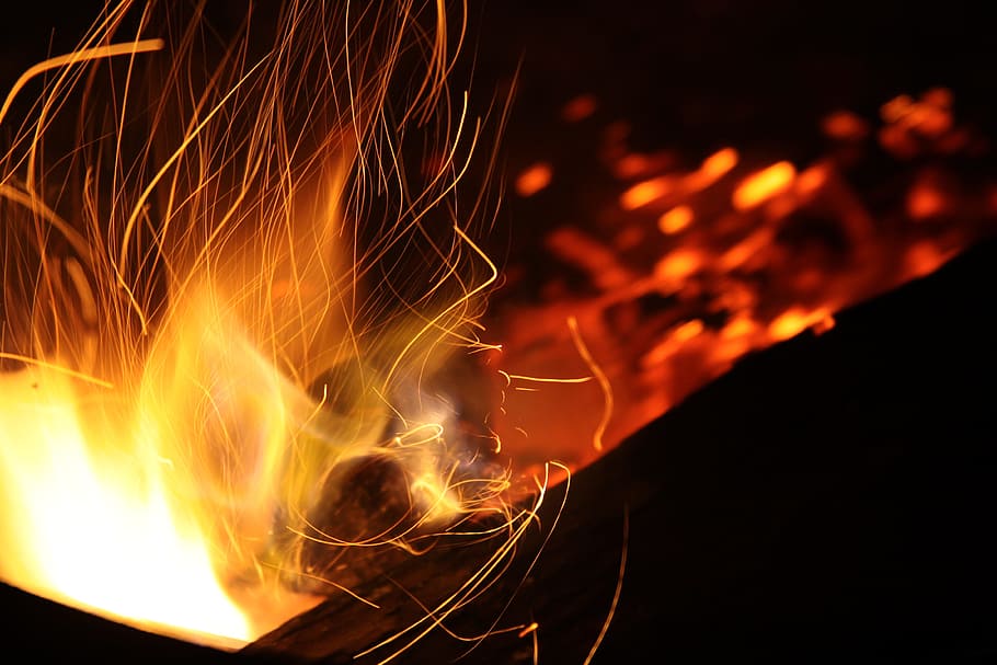 Burning Coal, abstract, blaze, bonfire, burnt, campfire, camping HD wallpaper