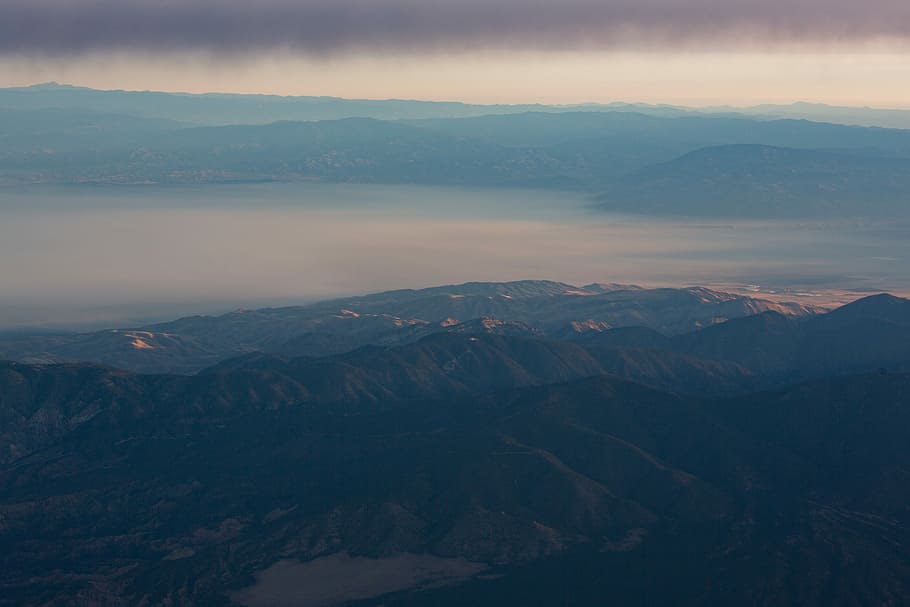 aerial photography of mountain near body of water, landscape HD wallpaper