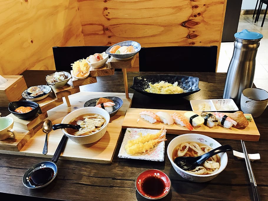 Sushi, Lunch, Gimhae, food, food And Drink, table, meal, indoors HD wallpaper