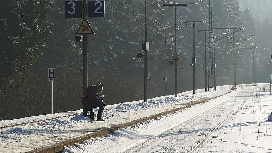 snow, winter, road, ice, frozen, cold, human, weather, transport system HD wallpaper