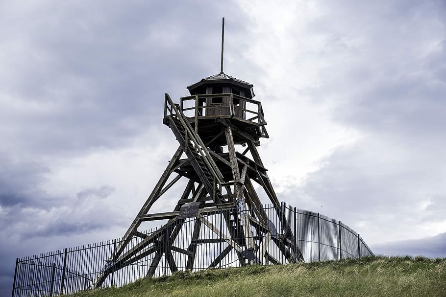 Fire Tower on a Hill in Helena, Montana, clouds, public domain HD wallpaper
