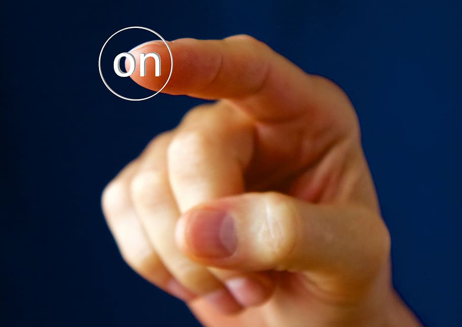 right human hand, finger, button, switch, at, human Finger HD wallpaper