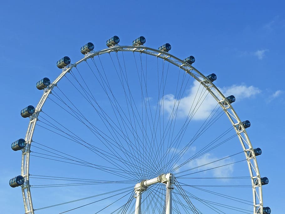 london eye, ferris Wheel, fun, sky, blue, amusement Park Ride HD wallpaper