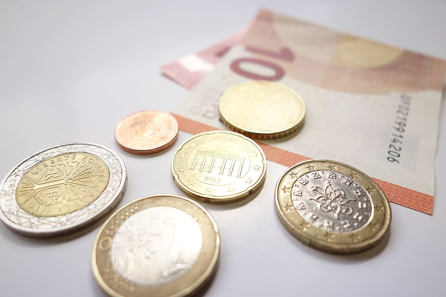 Currency, Money, under, coin, finance, wealth, savings, studio shot HD wallpaper