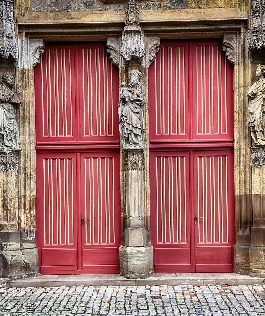 portal, church, input, door, architecture, historically, decorated portal, HD wallpaper