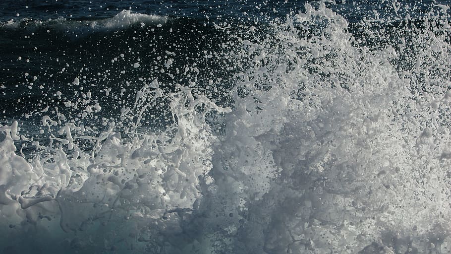 Wave, Smashing, Foam, Spray, Energy, splash, liquid, sea, motion HD wallpaper