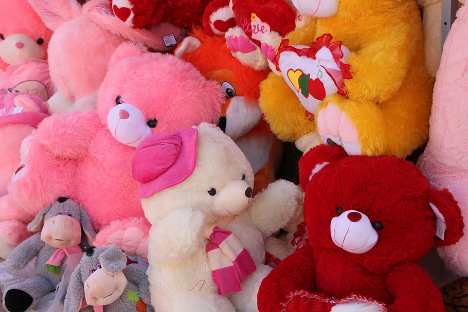 bear, plush, rabbit, stuffed, teddy, toys, valentine, holiday HD wallpaper