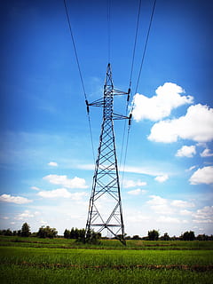 power, electricity, line, pylon, sunset, grid, wire, wiring HD wallpaper