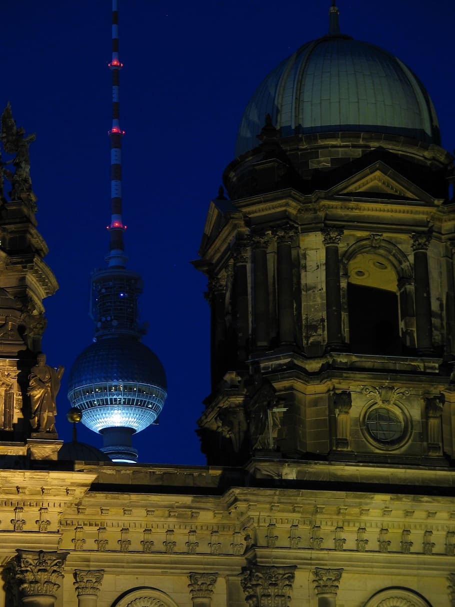 Berlin, Cathedral, Night, Germany, europe, church, architecture HD wallpaper