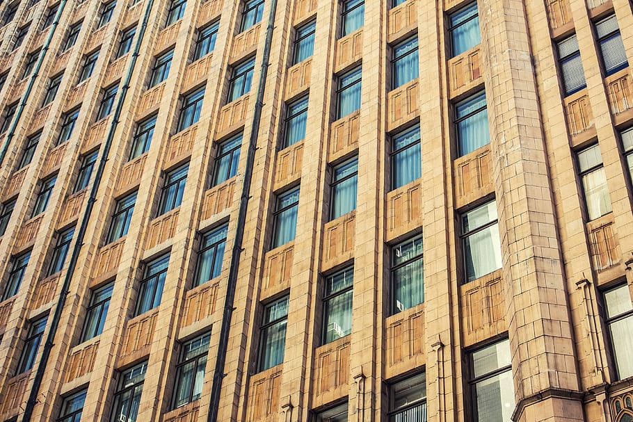 architecture, building, perspective, windows, building exterior HD wallpaper